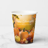 Custom Company Happy Thanksgiving Pumpkin Party Pappbecher (Rückseite)