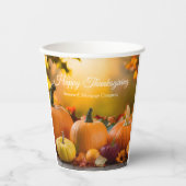 Custom Company Happy Thanksgiving Pumpkin Party Pappbecher (Vorderseite)