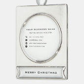 Custom Company Info Business Weihnachtsschmuck Banner-Ornament Silber (Links)