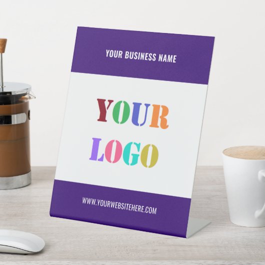 Custom Company Logo and Text Pedestal Sign Example Sockelschild (In SItu)