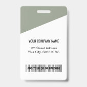 Custom Company Logo Bar Code Employee Photo Sage Ausweis (Rückseite)