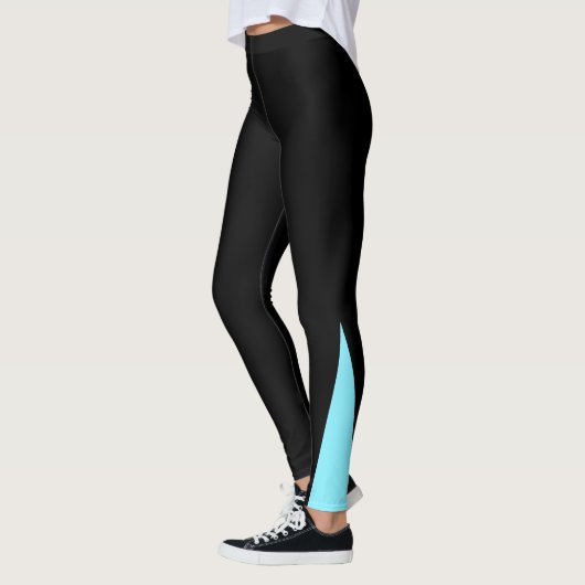 Custom Company Logo Black & Electric-Blue Leggings (Links)