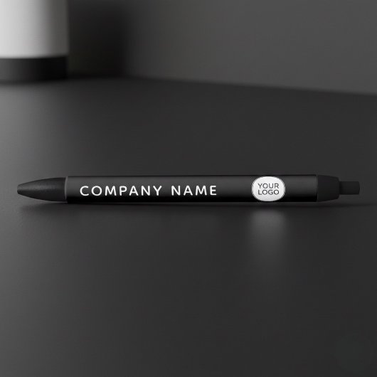 Custom Company Logo Black Pen | Modern Minimalist  Kugelschreiber