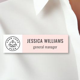 Custom Company Logo Blush Pink Employee Namensschild