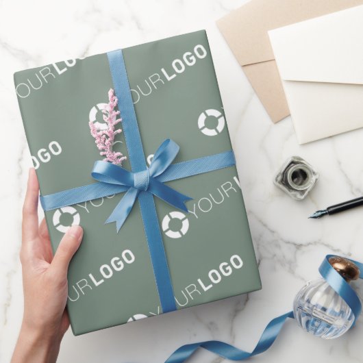 Custom company logo branded business gifts sage geschenkpapier (Schenken)