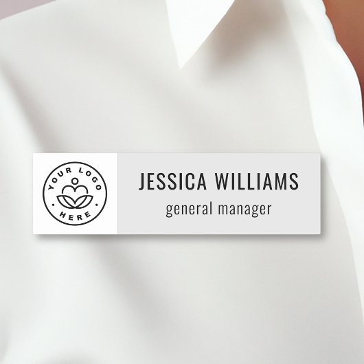 Custom Company Logo Gray Employee Namensschild