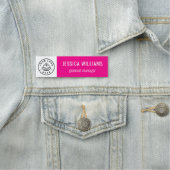 Custom Company Logo Hot Pink Employee Namensschild (Beispiel)