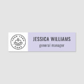 Custom Company Logo Lavender Employee Namensschild (Vorderseite)