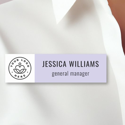 Custom Company Logo Lavender Employee Namensschild