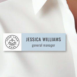 Custom Company Logo Light Blue Employee Namensschild