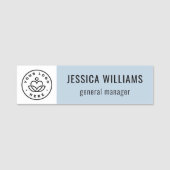 Custom Company Logo Light Blue Employee Namensschild (Vorderseite)