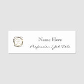 Custom Company Logo Modern Elegant Black Namensschild (Vorderseite)