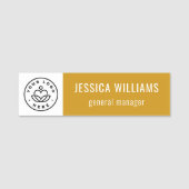Custom Company Logo Mustard Yellow Employee Namensschild (Vorderseite)