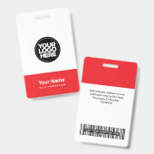 Custom Company Logo Name Title Bar Code Ausweis (Vorder- & Rückseite)