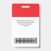 Custom Company Logo Name Title Bar Code Ausweis (Rückseite)