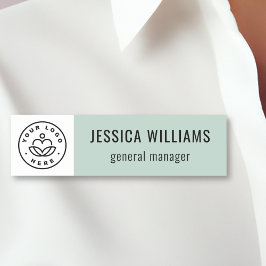 Custom Company Logo Pastel Green Employee Namensschild