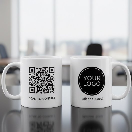 Custom Company Logo & Professional Employee Name  Kaffeetasse
