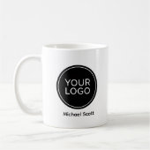 Custom Company Logo & Professional Employee Name  Kaffeetasse (Links)