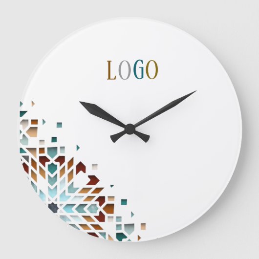 Custom Company Logo Promotional Branded Large Große Wanduhr (Vorderseite)