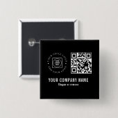 Custom Company Logo QR Code Minimalist Design Button (Vorne & Hinten)