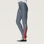 Custom Company Logo Red Accent Grey  Leggings (Links)