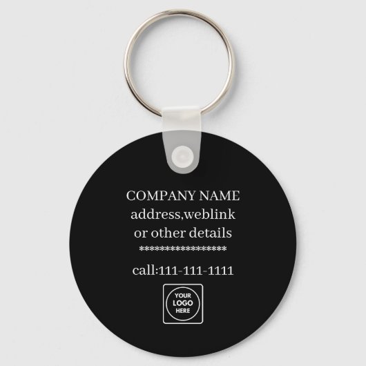 Custom Company Logo Slogan Promo Keychains Schlüsselanhänger (Rückseite)