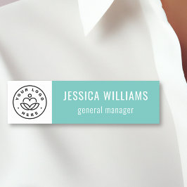Custom Company Logo Teal Employee Namensschild