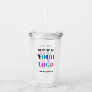 Custom Company Logo Text Business Acryltrinkbecher