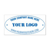Custom Company Logo Text Info Oval Stamp Example Permastempel (Design)