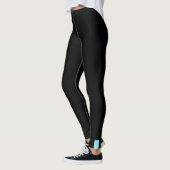 Custom Company Motto Electric-Blue on Black Leggings (Links)