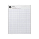 Custom Company Name & Logo, Minimalist Graph Paper Notizblock (Rotiert)