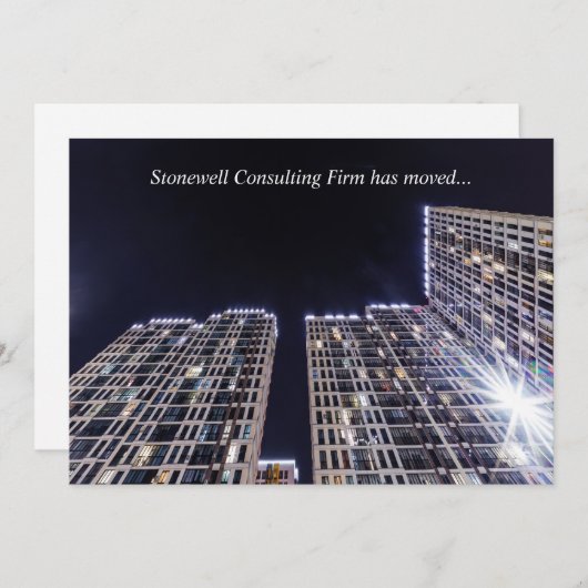 Custom Company Office Building Business Moving Ankündigung (Vorne/Hinten)