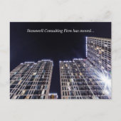 Custom Company Office Building Business Moving Ankündigungspostkarte (Vorderseite)