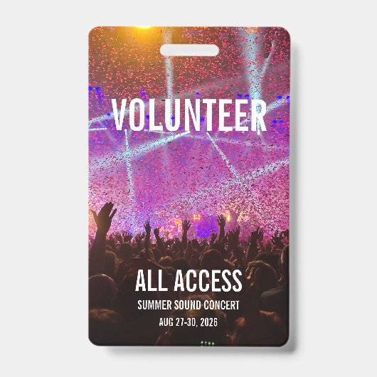 Custom Concert Abzeichen Ausweis (Vorderseite)