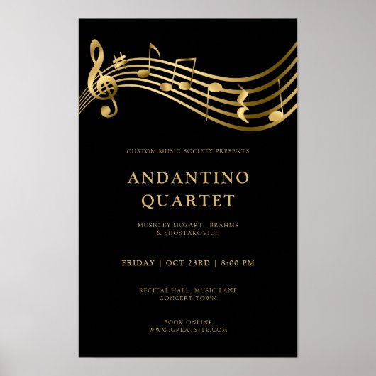 Custom Concert Poster Template Music Notes (Vorne)