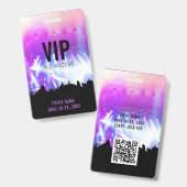 Custom Concert VIP All Access Pass Ausweis (Vorder- & Rückseite)