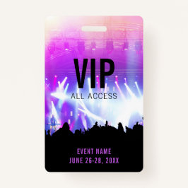 Custom Concert VIP All Access Pass Ausweis