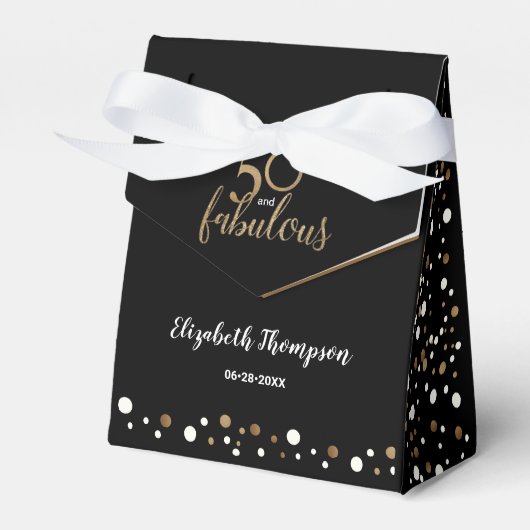 Custom Confetti 50 & fabelhafte Birthday Gold Blac Geschenkschachtel (Vorderseite)