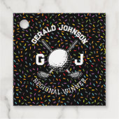 Custom Confetti Golf Monogram Design Geschenkanhänger (Vorderseite)