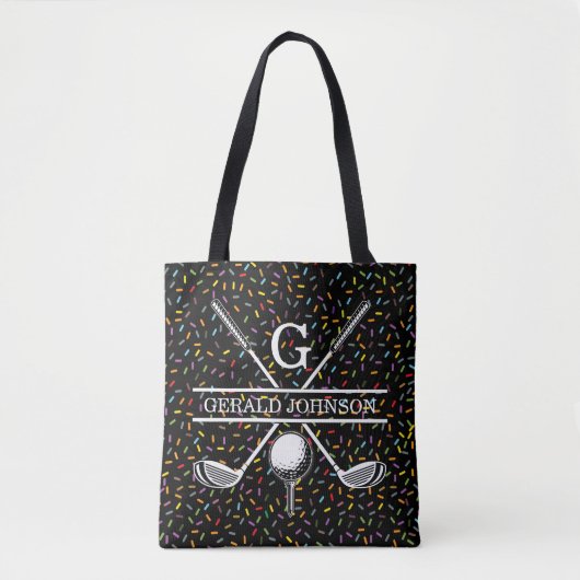 Custom Confetti Golf Monogram Design Tasche (Vorderseite)