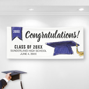 Custom Congrats to Class of 20XX Graduation Cap Banner