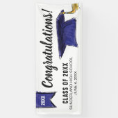 Custom Congrats to Class of 20XX Graduation Cap Banner (Vertikal)