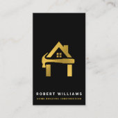 Custom Construction Black Gold Home Building Lux Visitenkarte (Vorderseite)