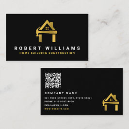 Custom Construction Black Gold Home Building Lux Visitenkarte