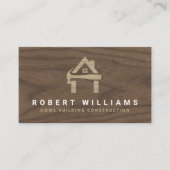 Custom Construction Wood Home Building Lux Visitenkarte (Vorderseite)