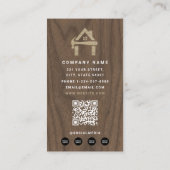 Custom Construction Wood Home Building Lux Visitenkarte (Rückseite)