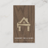 Custom Construction Wood Home Building Lux Visitenkarte (Vorderseite)