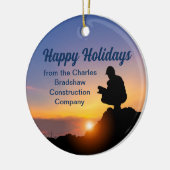 Custom Construction Worker Company - Weihnachten Keramik Ornament (Links)