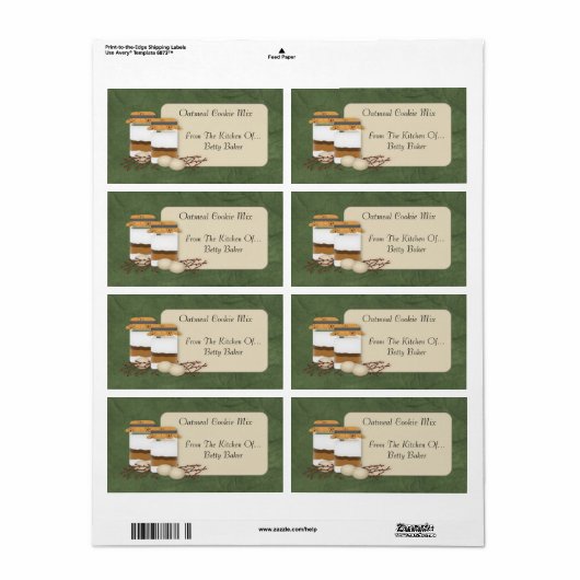 Custom Cookie Mix Jar Label (Vorne)