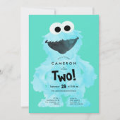Custom COOKIE MONSTER Sesame Street Birthday Einladung (Vorderseite)